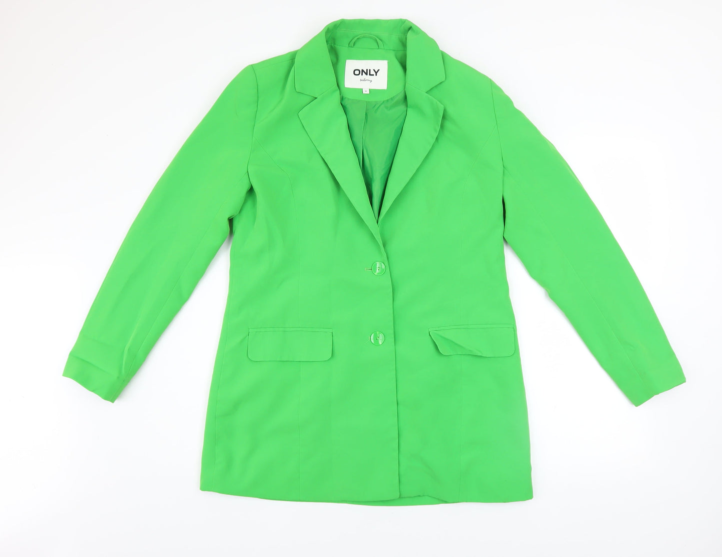 ONLY Women Green Blazer Tailoring Style Size 12 Mid-Length