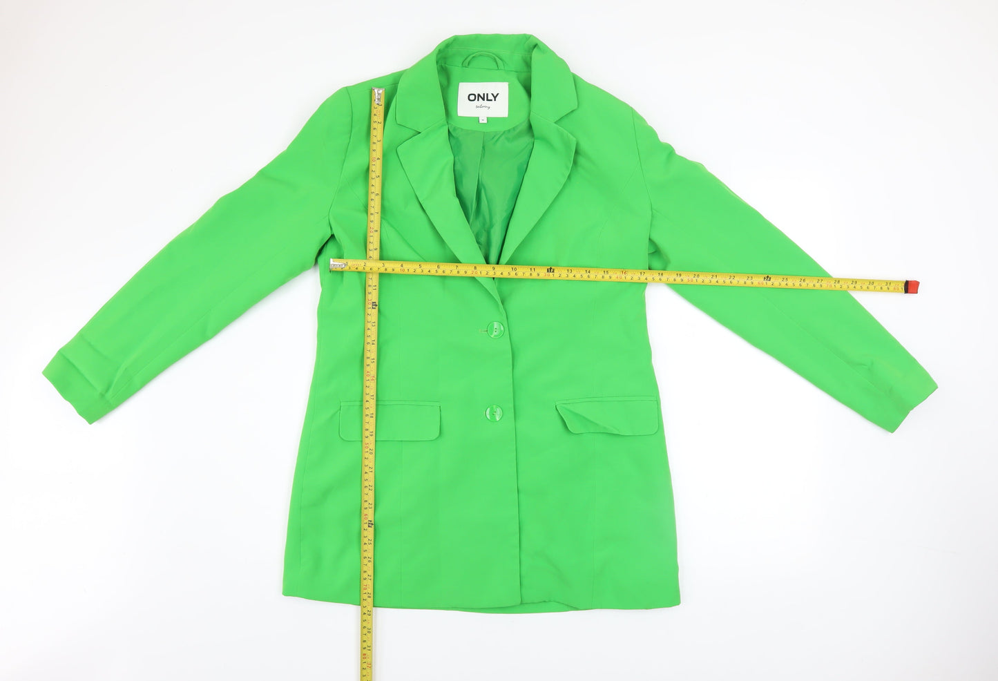 ONLY Women Green Blazer Tailoring Style Size 12 Mid-Length