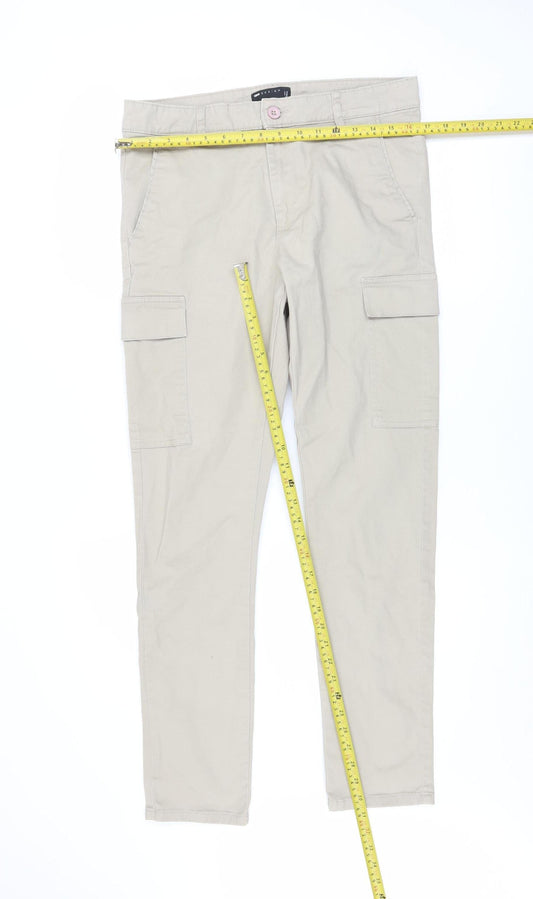 ASOS DESIGN Men's Beige Cargo Slim Fit Trousers W31 L32
