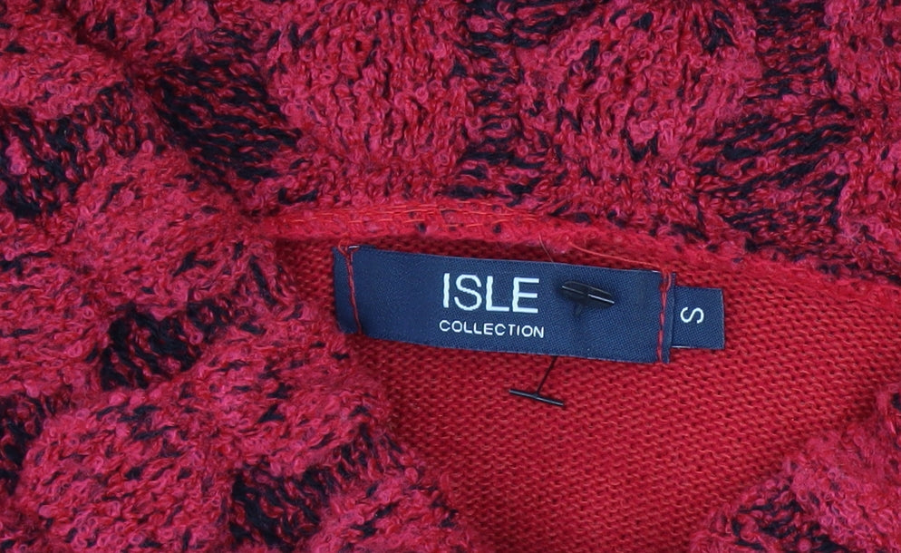 Isle Collection Women's Red Cowl Neck Long Sleeve Pullover Jumper Size S