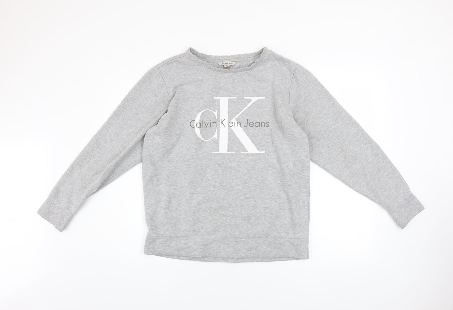 Calvin Klein Jeans Men's Grey Logo Crew Neck Sweatshirt Size S