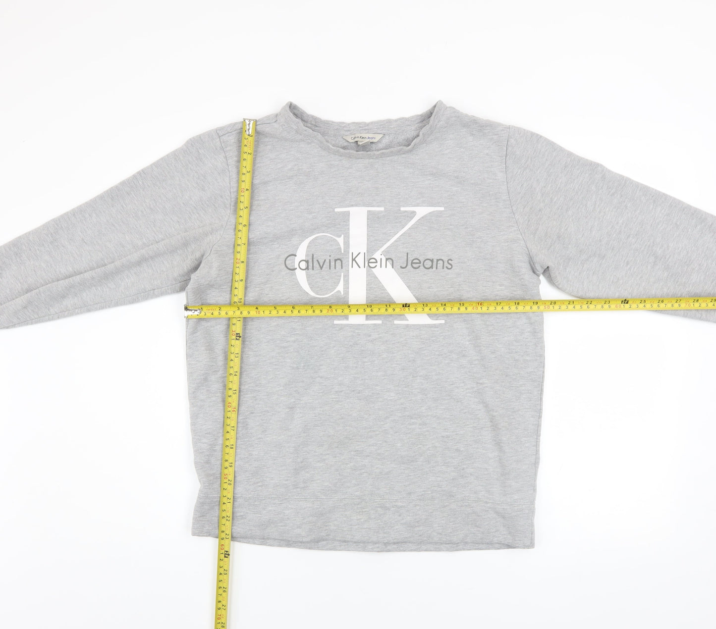 Calvin Klein Jeans Men's Grey Logo Crew Neck Sweatshirt Size S