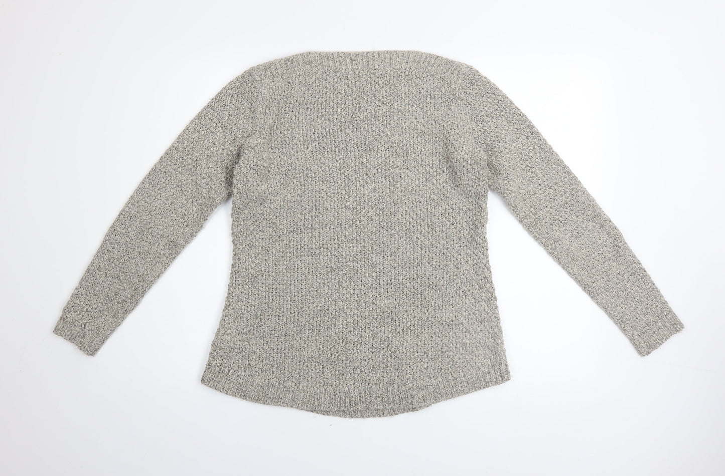 Dash Women’s Grey Chunky Knit Acrylic Blend Long Sleeve Pullover Jumper Size 10