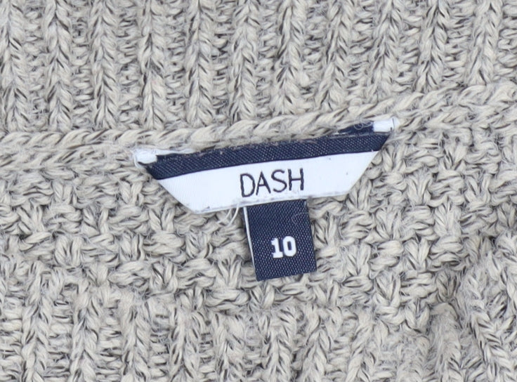 Dash Women’s Grey Chunky Knit Acrylic Blend Long Sleeve Pullover Jumper Size 10