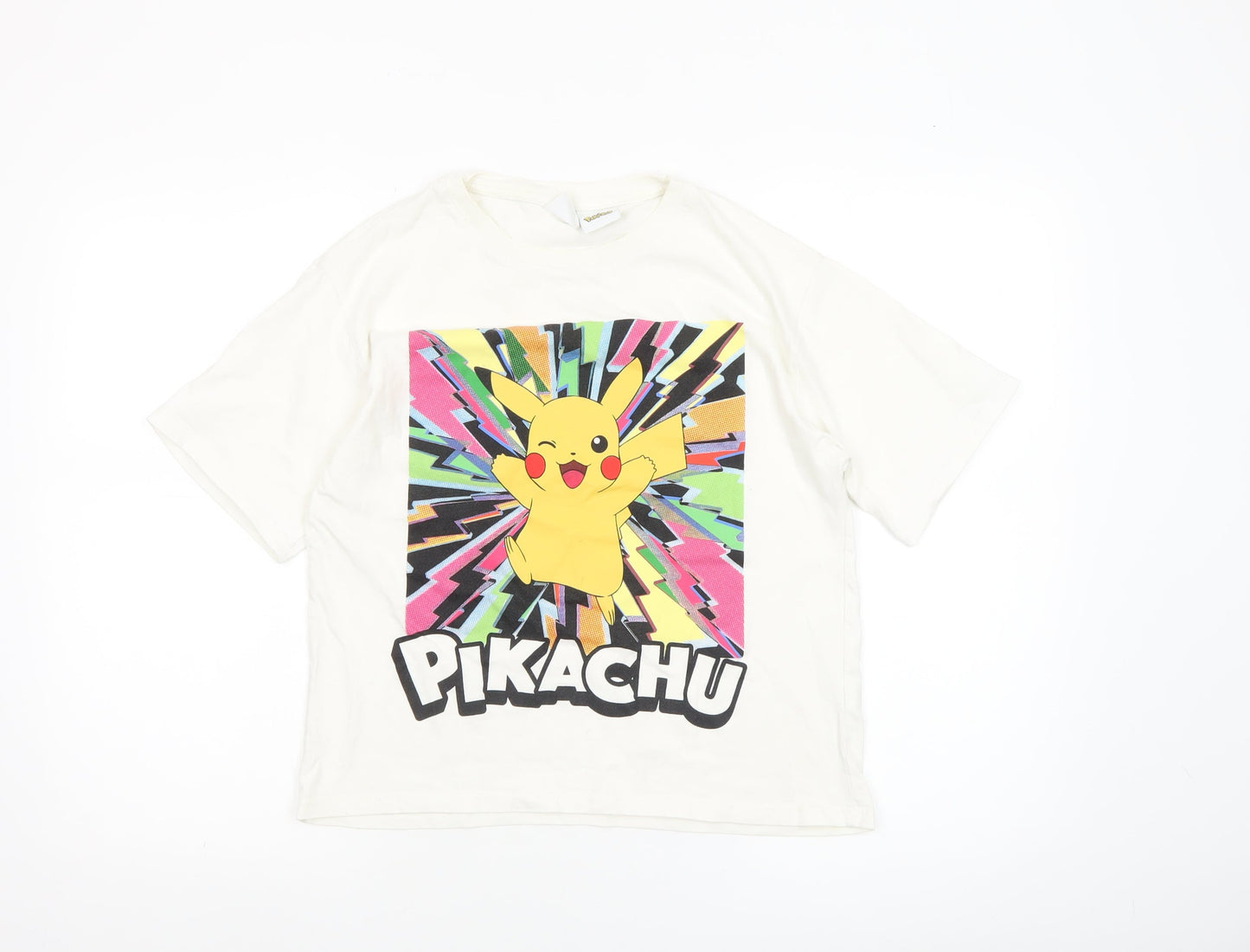 Zara Pokémon Pikachu Boys White 11-12 Years Graphic Cotton T-Shirt