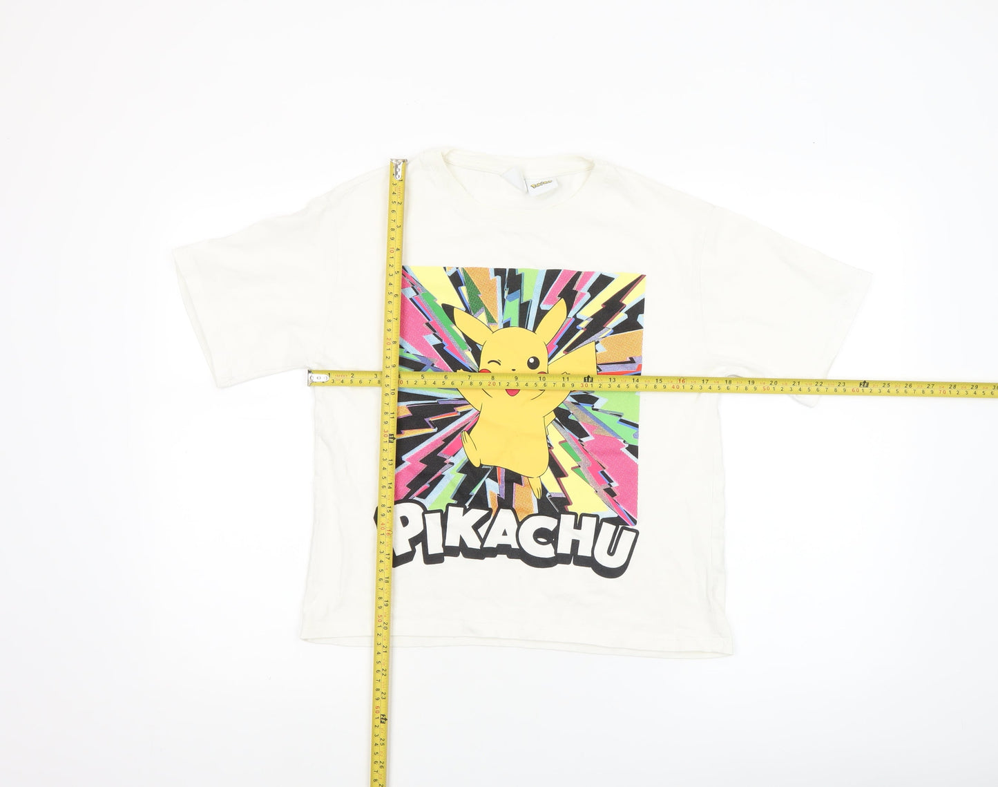 Zara Pokémon Pikachu Boys White 11-12 Years Graphic Cotton T-Shirt