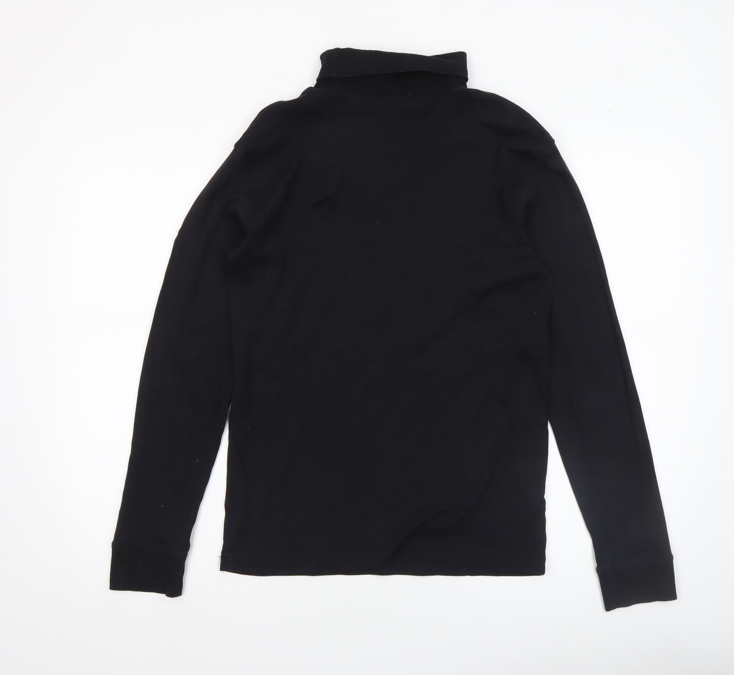 Cotton Traders Men's Black Roll Neck Long Sleeve Top Size M