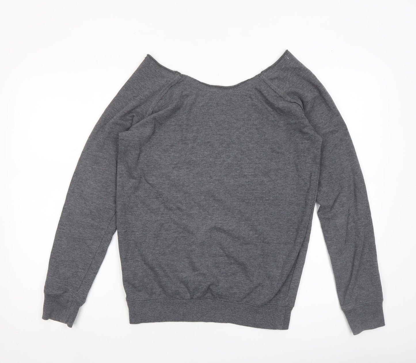 Blonde+Blonde Women’s Grey Boat Neck Long Sleeve Graphic T-Shirt Size 10