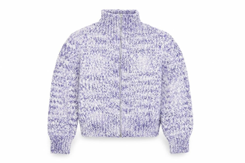 Marks and Spencer Per Una Women Purple Knit Full Zip Jumper M