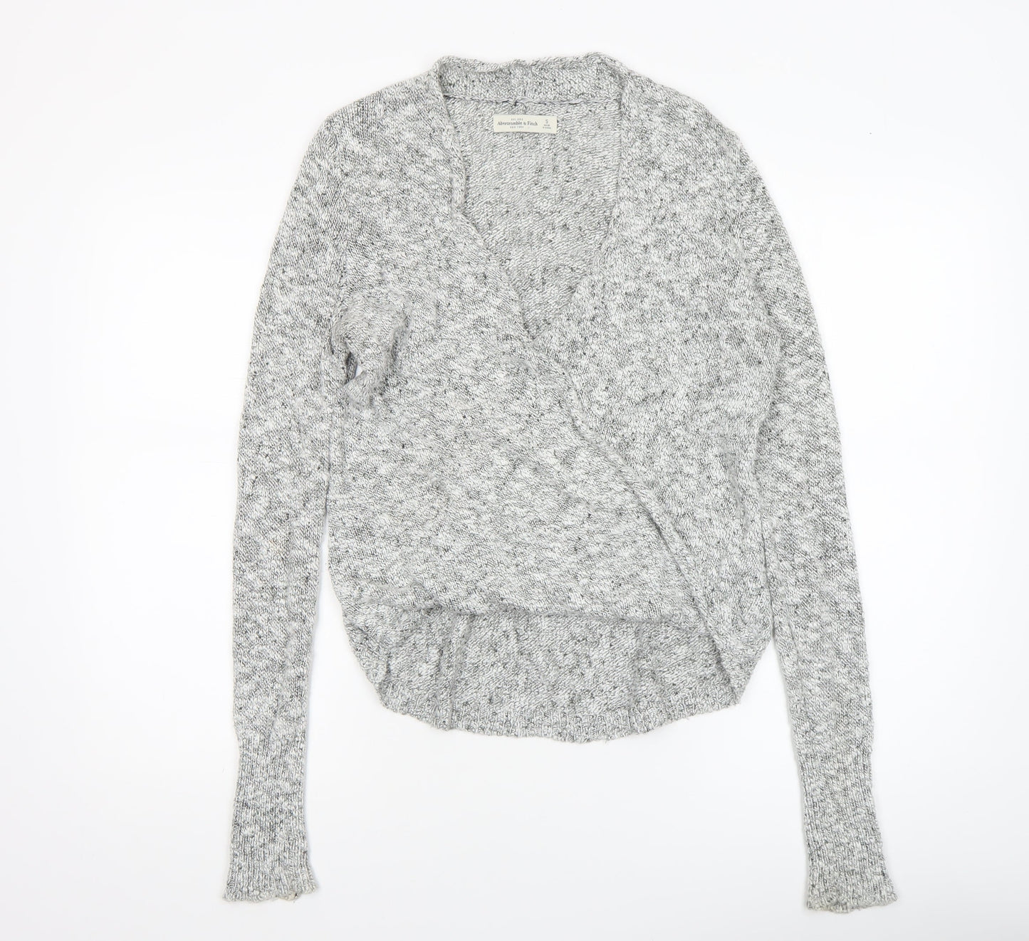 Abercrombie & Fitch Women’s Grey Knit Wrap Jumper Size S