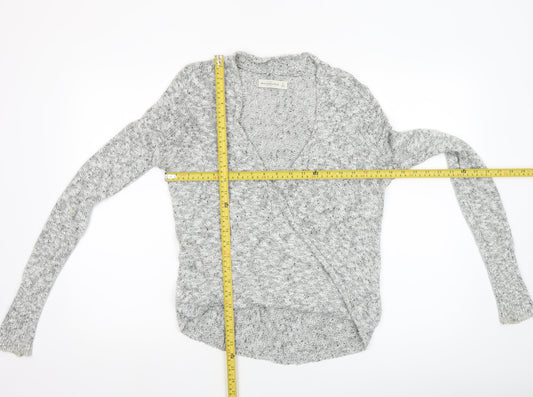 Abercrombie & Fitch Women’s Grey Knit Wrap Jumper Size S
