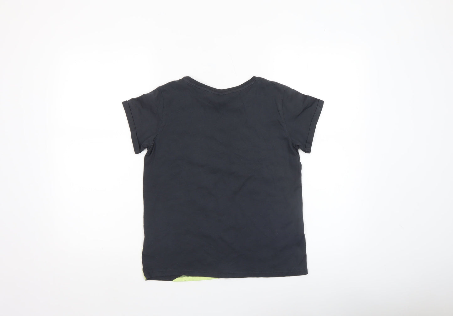 H&M Girls Black Mickey Mouse Graphic T-Shirt 13-14 Years Disney Cotton