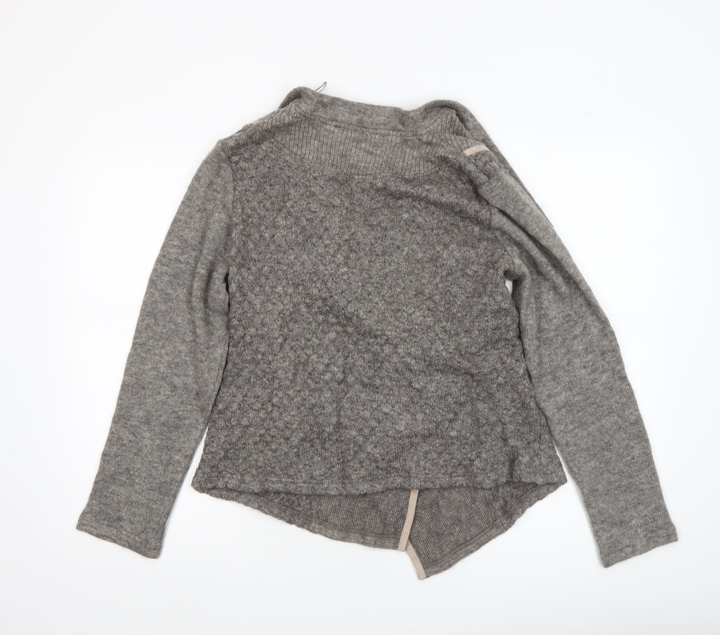Frank Walder Women’s Grey Mohair Blend Open Cardigan Size 14