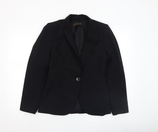 Zara Woman Black Slim Fit Single-Breasted Blazer Size 10