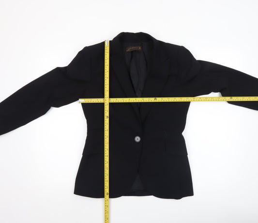 Zara Woman Black Slim Fit Single-Breasted Blazer Size 10