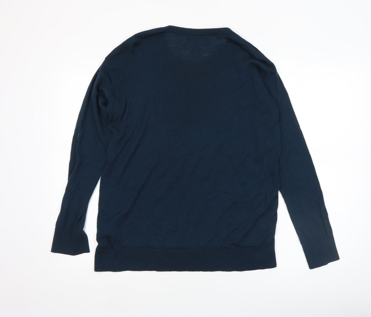 Jigsaw Women’s Blue Velvet Front Pullover Jumper Size M