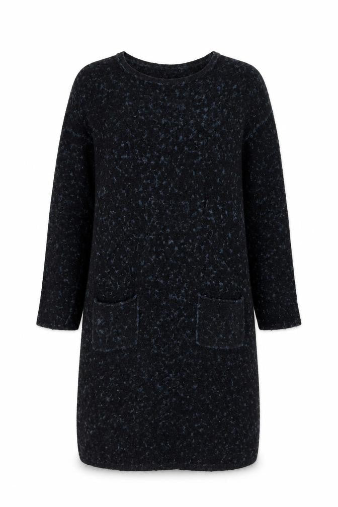 Bloomings Women Black Wool Knit Long Sleeve Jumper Dress L