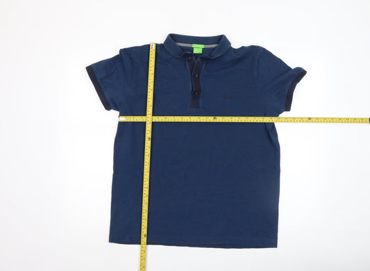 BOSS Men's Blue Regular Fit Luxury Cotton Polo Shirt XL