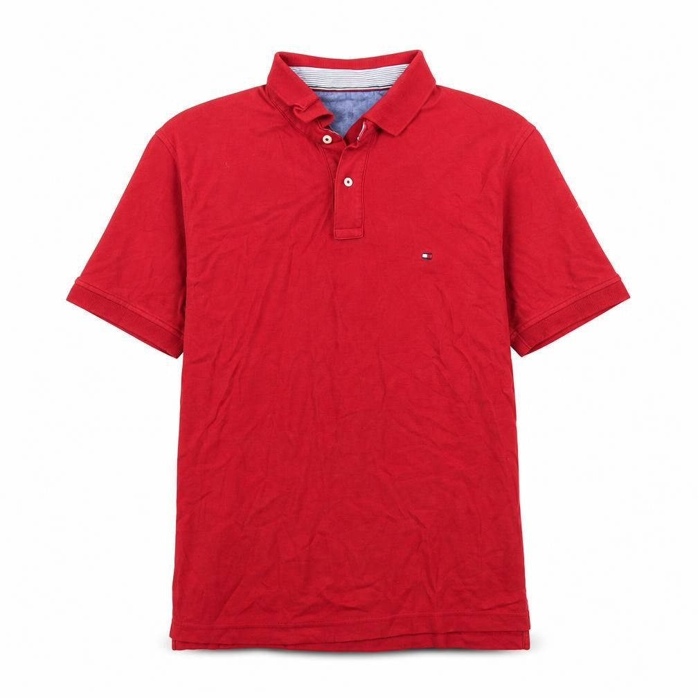 Tommy Hilfiger Men's Red XL Regular Fit Cotton Polo Shirt