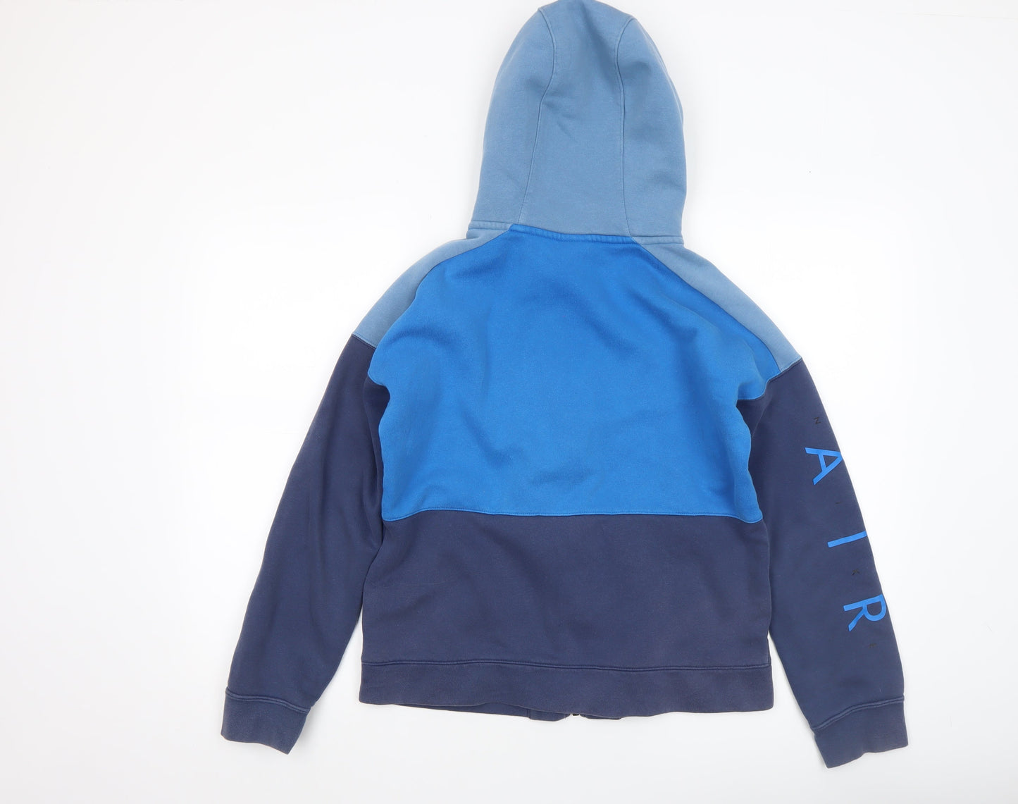 Nike Boys Blue Colourblock Full Zip Hoodie XL Cotton Blend