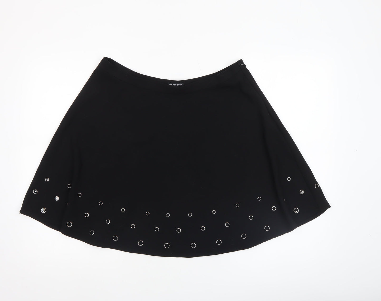 Warehouse Women's Black A-Line Studded Skirt Size 16