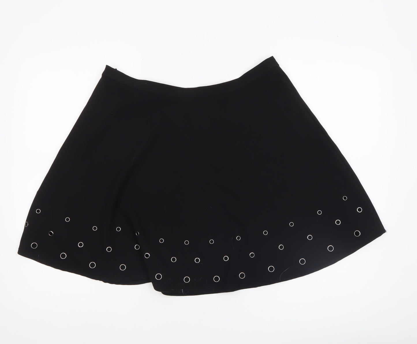 Warehouse Women's Black A-Line Studded Skirt Size 16