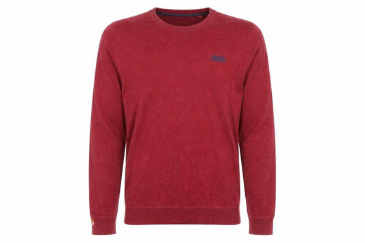 Superdry Men's Red Cotton Crew Neck Pullover Jumper Size S