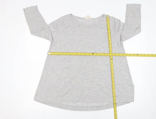 Phase Eight Womens Grey 3/4 Sleeve Cotton Blend Jumper UK 12