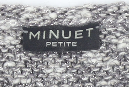 Minuet Petite Women's Grey Chunky-Knit Pullover Jumper Size S