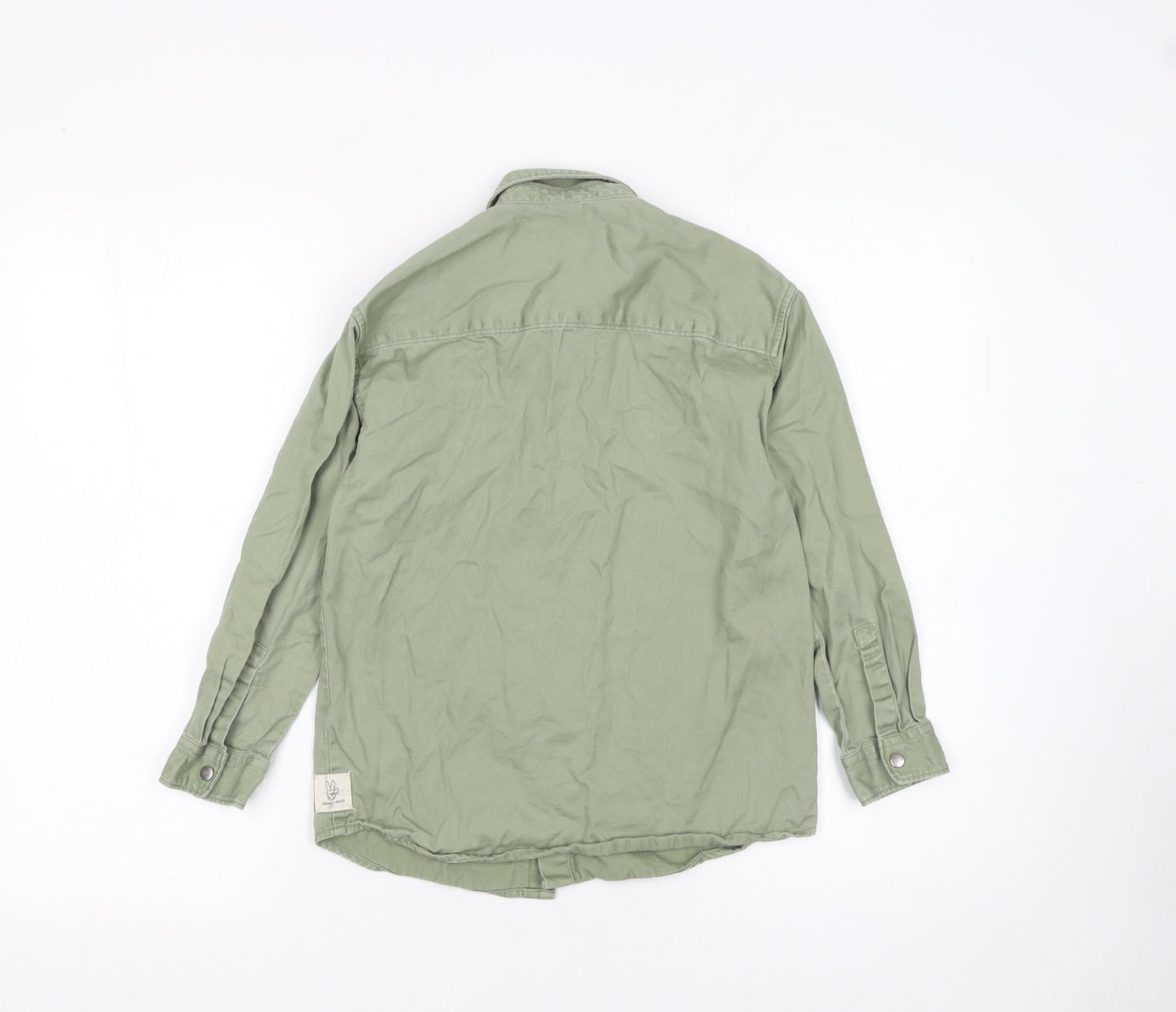 Zara Boys Green Disney Mickey Mouse Button-Up Long Sleeve Shirt Age 8