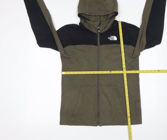 The North Face Boys Green Full Zip Hoodie XL Colourblock Outdoor Jacket