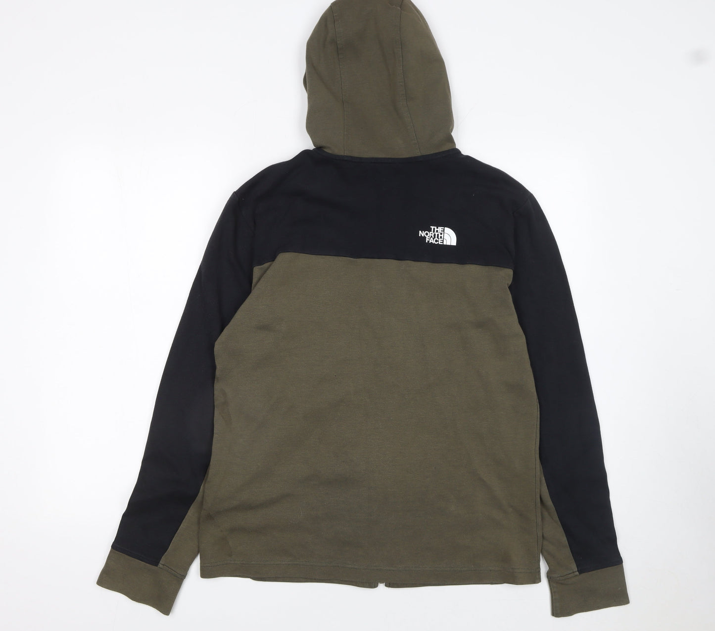 The North Face Boys Green Full Zip Hoodie XL Colourblock Outdoor Jacket
