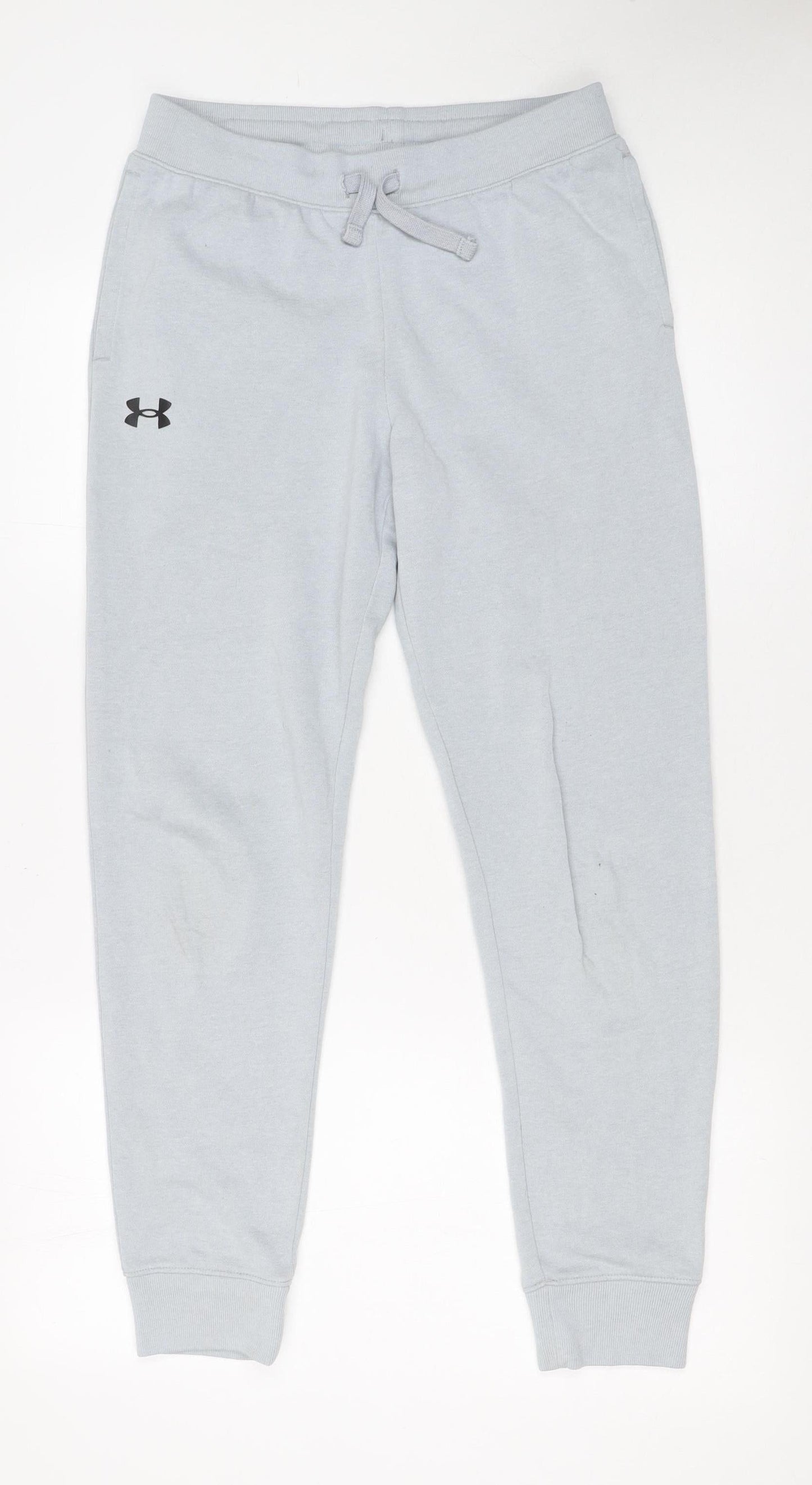 Under Armour Boys Grey Jogger Sweatpants Size 13 Years Elastic Waist Fleece