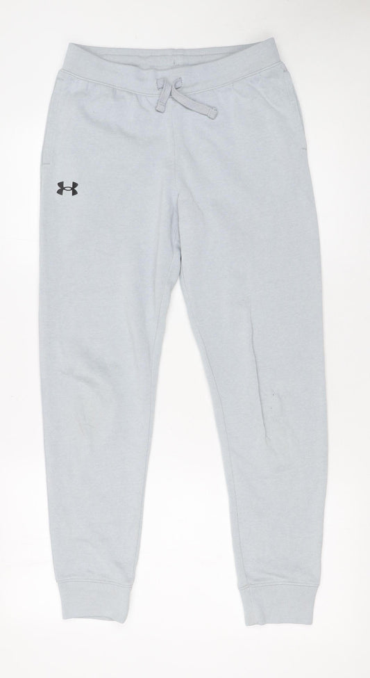 Under Armour Boys Grey Jogger Sweatpants Size 13 Years Elastic Waist Fleece