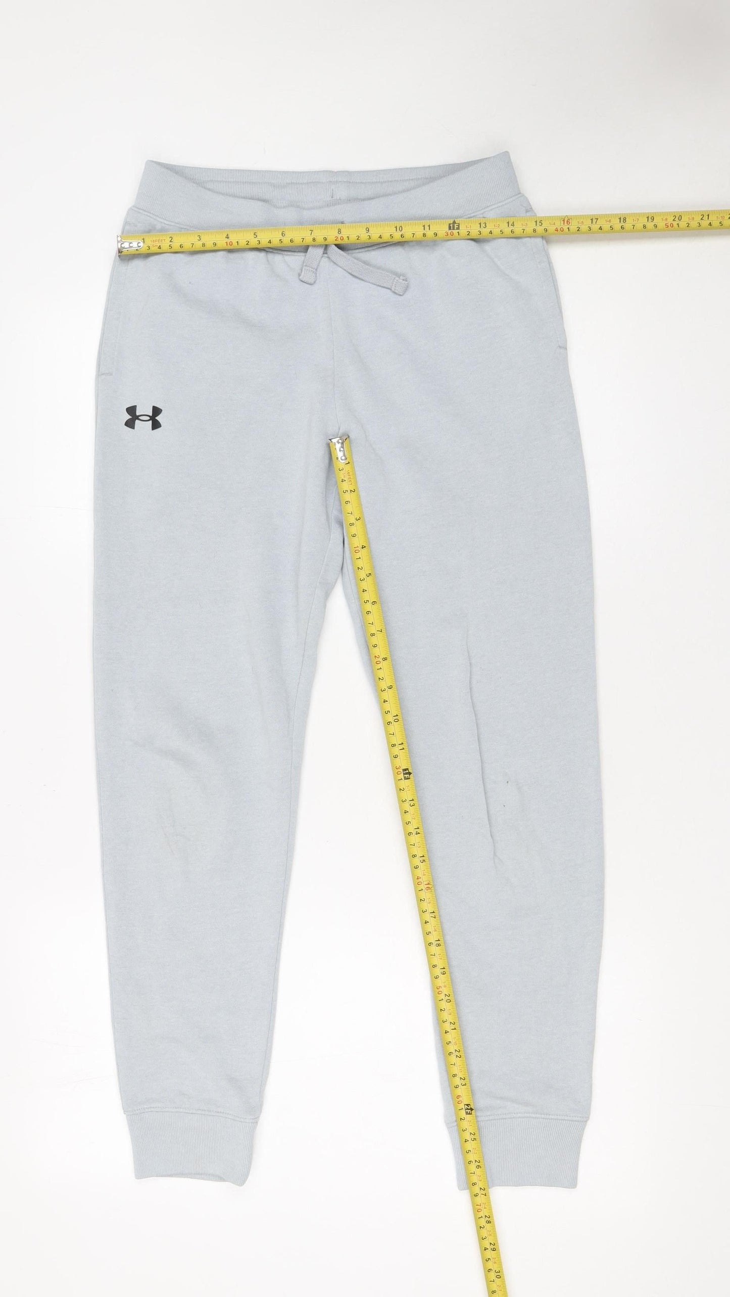 Under Armour Boys Grey Jogger Sweatpants Size 13 Years Elastic Waist Fleece