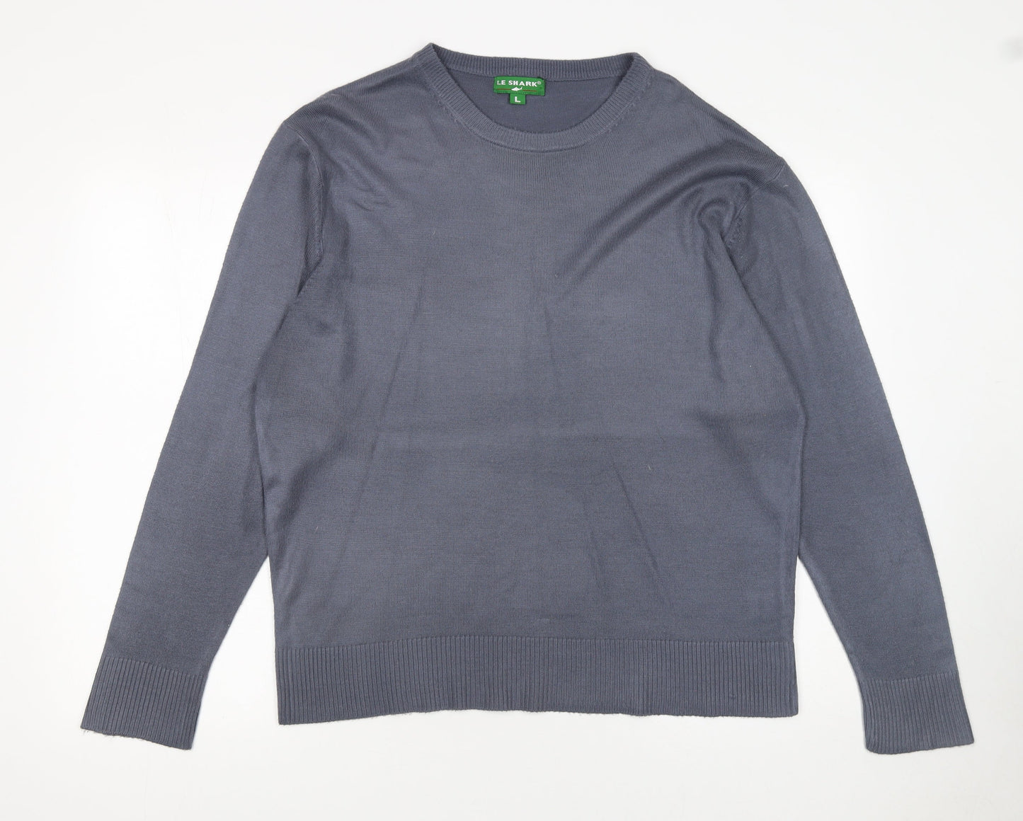Le Shark Men's Grey L Pullover Crew Neck Acrylic Jumper