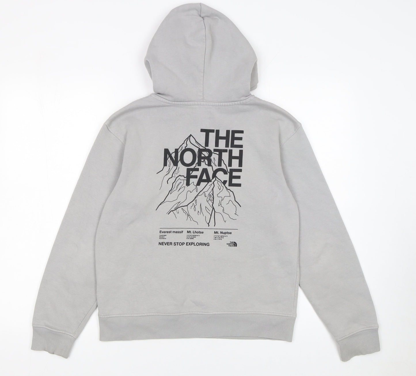 The North Face Boys Grey Pullover Hoodie L Hooded Fleece Sweatshirt