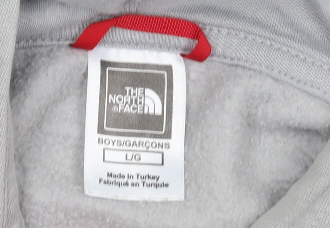 The North Face Boys Grey Pullover Hoodie L Hooded Fleece Sweatshirt