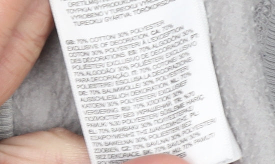 The North Face Boys Grey Pullover Hoodie L Hooded Fleece Sweatshirt