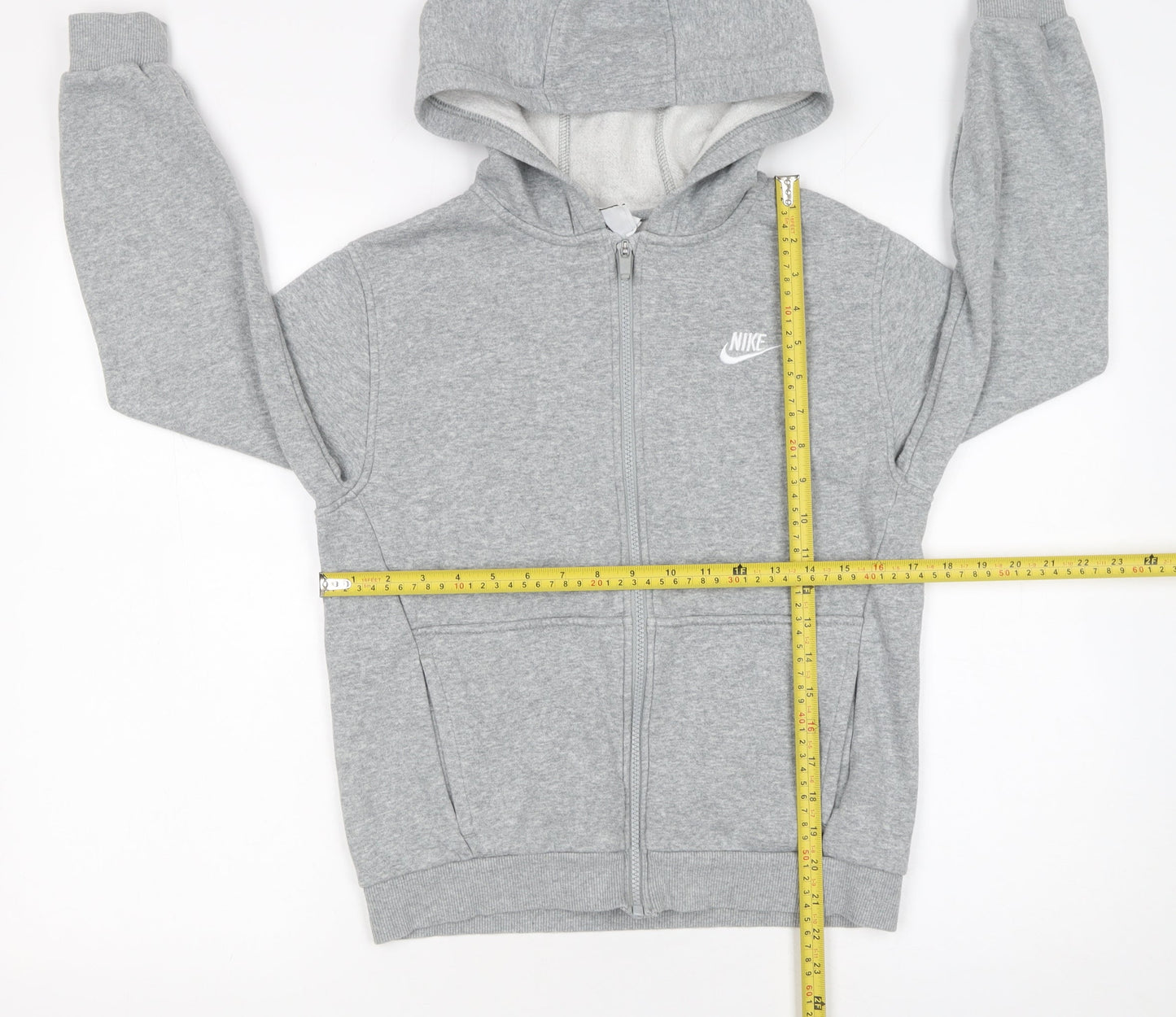 Nike Boys Grey Full Zip Fleece Hoodie Size 146cm Regular Fit