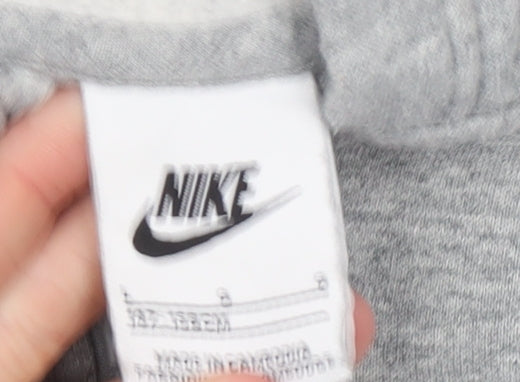 Nike Boys Grey Full Zip Fleece Hoodie Size 146cm Regular Fit