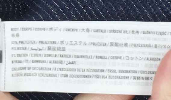 Abercrombie Kids Boys Blue Striped Short Sleeve Button-Up Shirt 13-14 Years