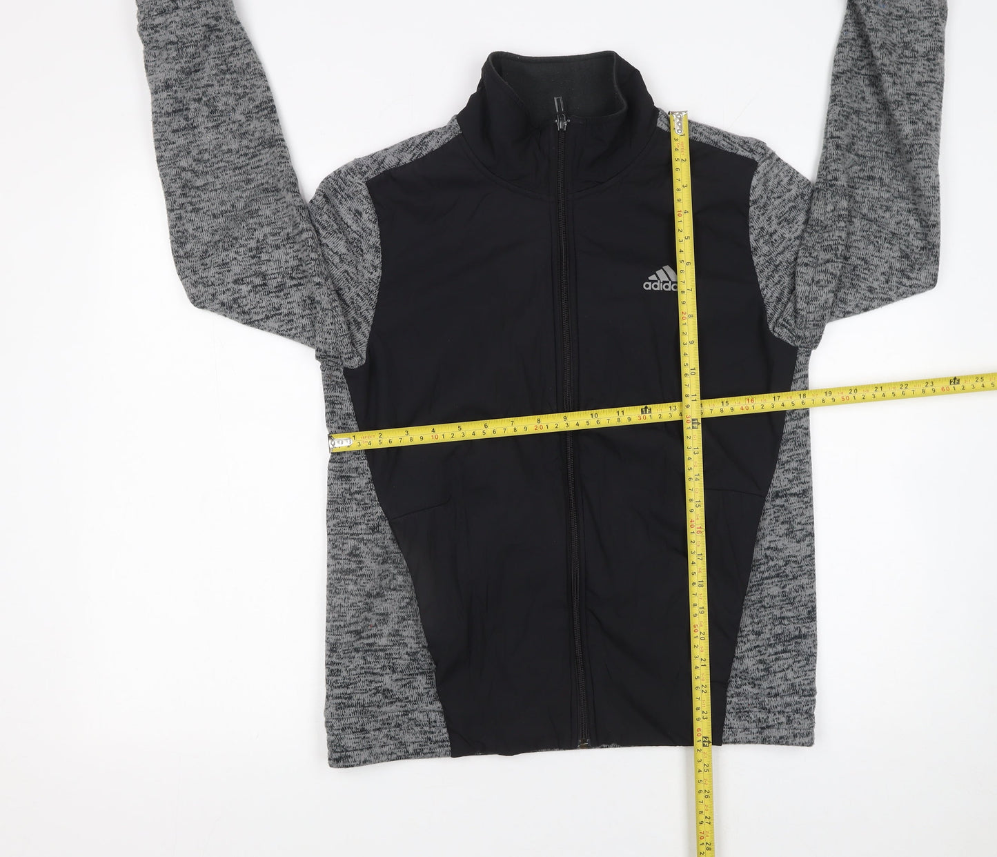 Adidas Boys Black 13-14 Years Track Jacket Full Zip Fleece Sports Top