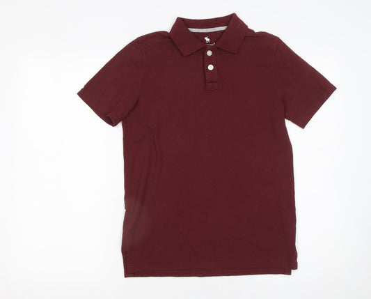 Abercrombie Kids Boys Red 13-14 Years Polo Shirt Short Sleeve Cotton
