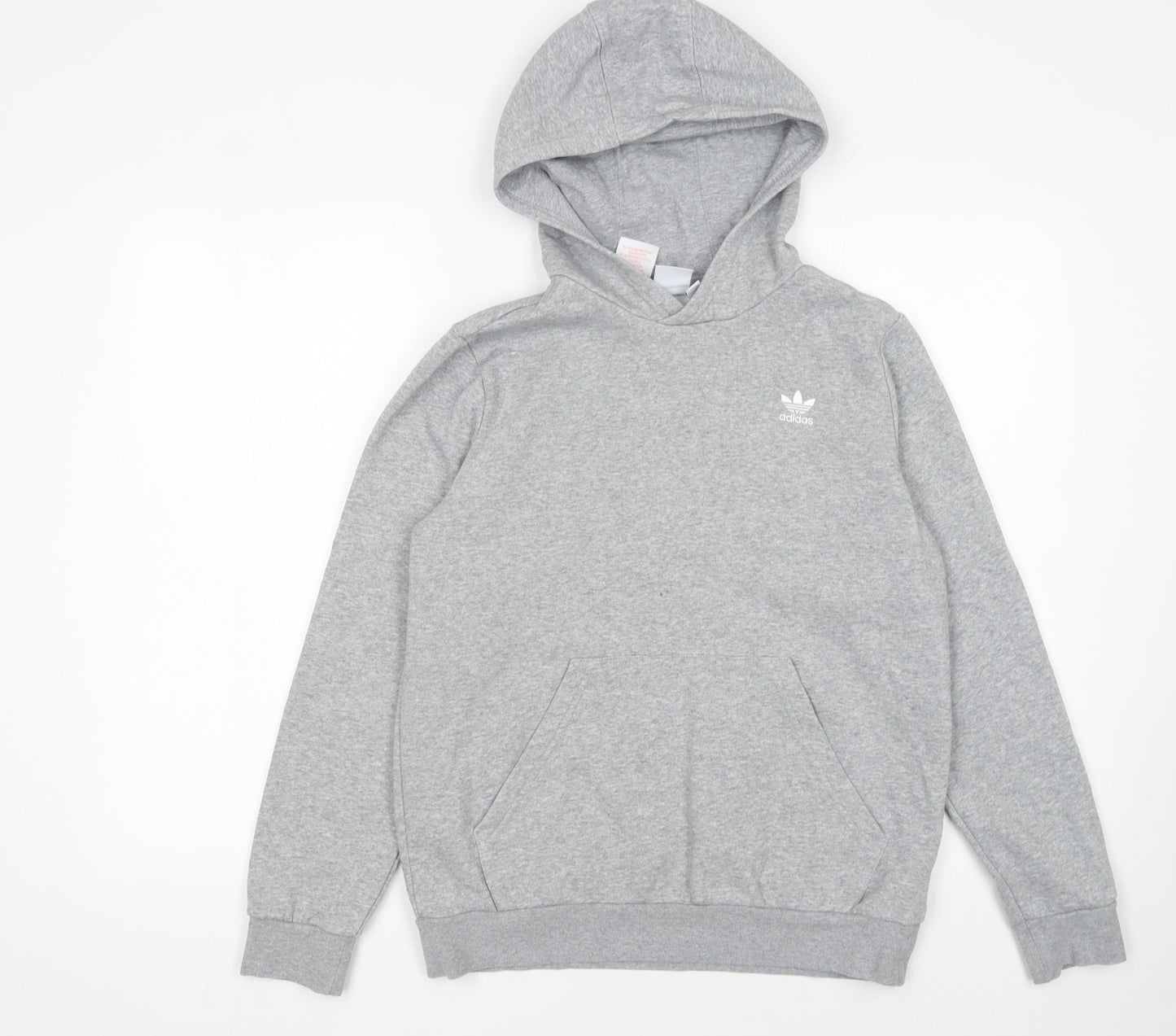 Adidas Boys Grey Hoodie L 13-14 Years Pullover Fleece Sweatshirt