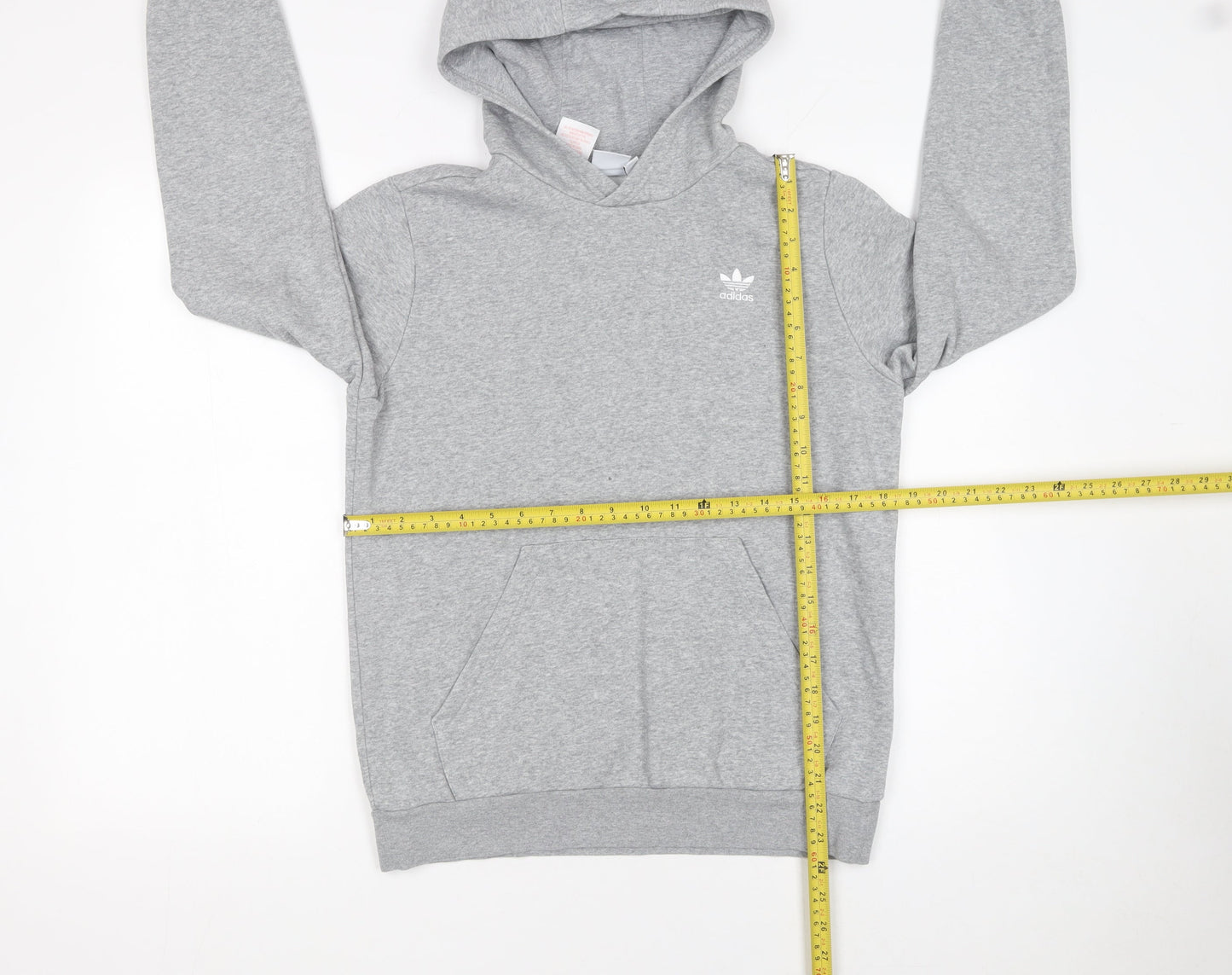 Adidas Boys Grey Hoodie L 13-14 Years Pullover Fleece Sweatshirt