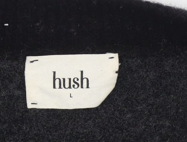 Hush Women’s Grey Wool Blend Geometric Pullover Jumper Size L