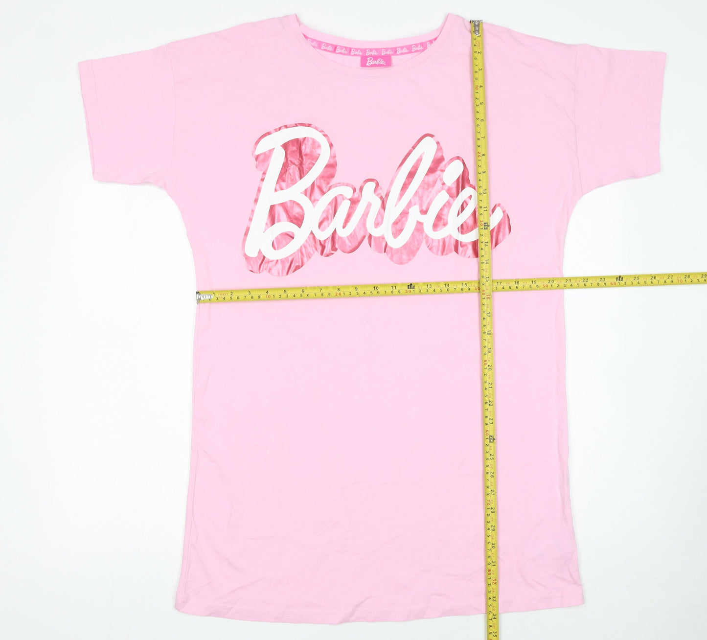 Barbie Womens Pink Cotton Short Sleeve Nightshirt UK 12-14