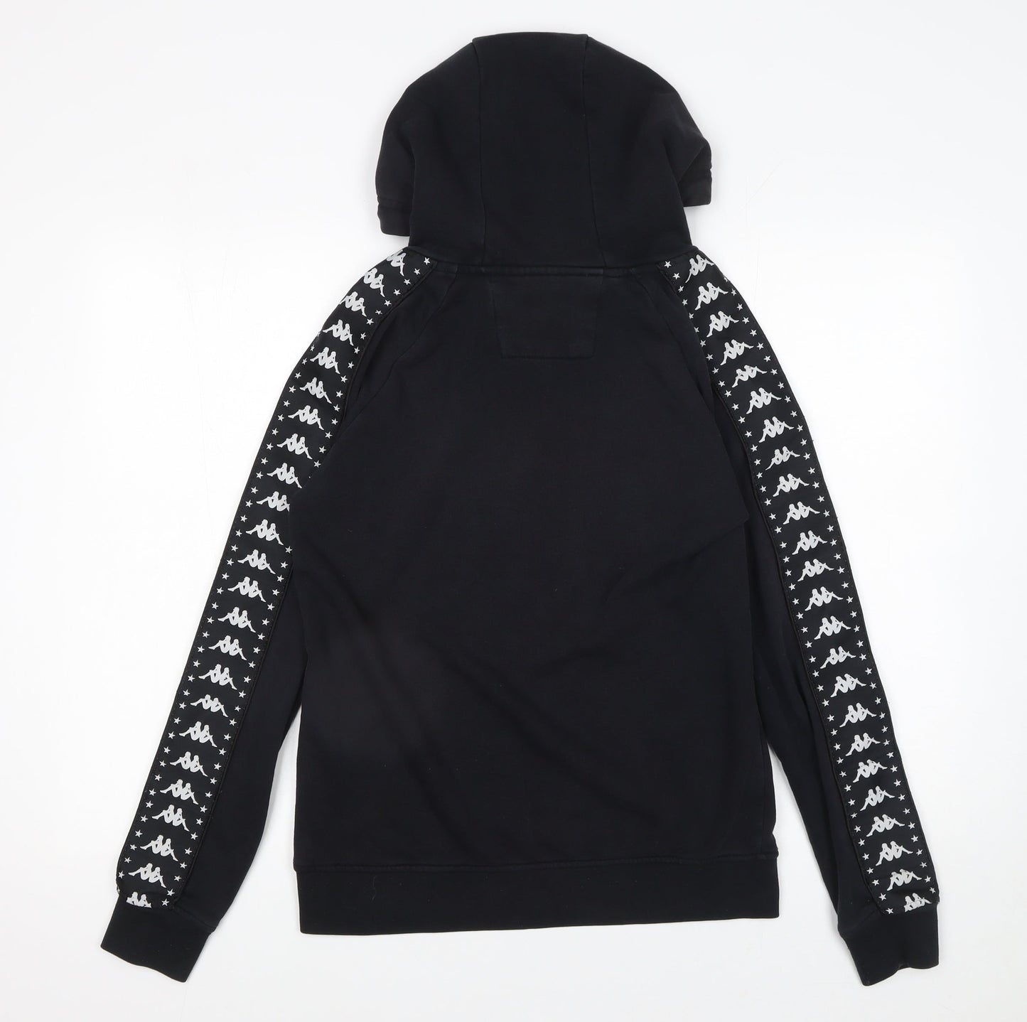 Kappa Men's Black Small Pullover Hoodie with Logo – Sportswear Casual Sweatshirt