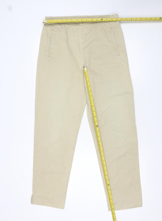 GAP Women Beige Chino Trousers Size 8 Regular Cotton Twill